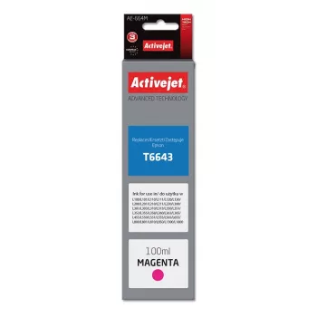 Activejet AE-664M rašalas (Epson T6643 pakaitalas; Supreme; 100 ml; Purpurinė)