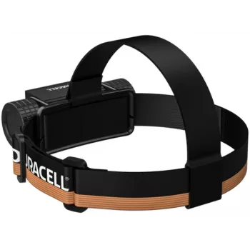 Priekinė lemputė Duracell DH2000R Gift Box — kompaktiška juodai oranžinė įkraunama priekinė lemputė