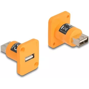 DeLOCK D-Type modulis USB 2.0 Type-A moteriška į moterišką oranžinis