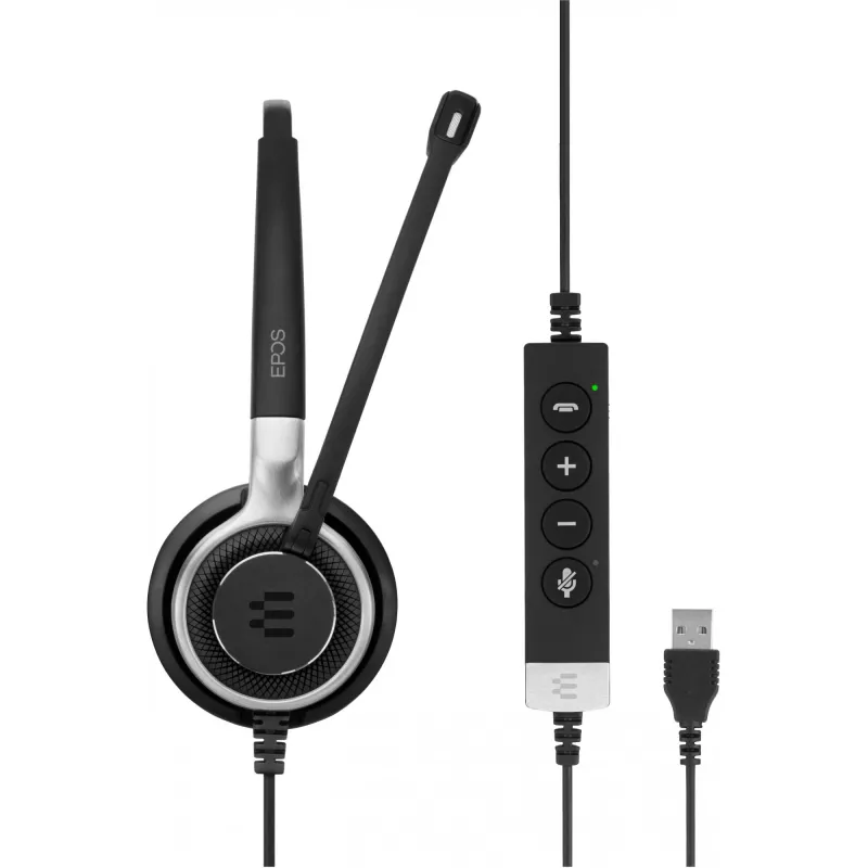 EPOS IMPACT SC 660 USB ML ausinės su laidu, lankeliu, skirtos skambučiams/muzikai, USB Type-A, juodos, sidabrinės