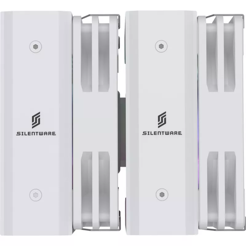 CPU aušintuvas Silentware Titan RGB White, dvigubo bokšto oro aušintuvas, 265W TDP, 2×120mm PWM ARGB ventiliatoriai