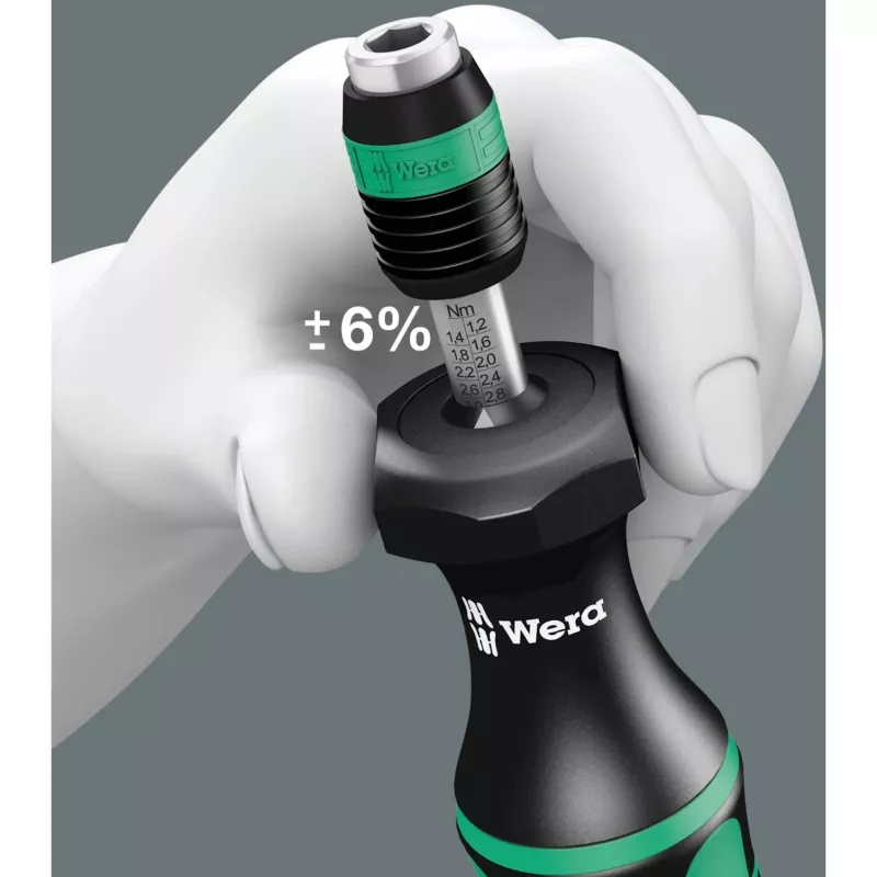 dinamometrinis atsuktuvas 7441, juodas/žalias dinamometrinis raktas, 1/4 antgaliams