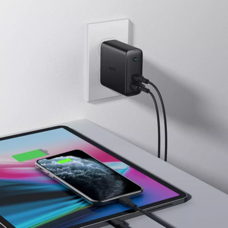 PA-D3 Sieninis įkroviklis 2xUSB Power Delivery (1xUSB+1xUSB C) 5.4A 60W Dynamic Detect