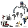 LEGO Star Wars klonų karių ir mūšio droidų mūšio paketas statybiniai žaislai vaikams su greitaeigiu motociklu, transporto priemone, 4 mini figūrėlėmis ir 5 figūromis, dovana berniukams