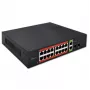Tinklo komutatorius QOLTEC 52292 — Gigabit Ethernet PoE, 16x RJ45, 2x RJ45 įkeliamoji jungtis, 2x SFP