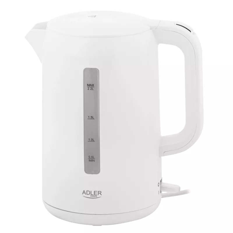 Adler virdulys | AD 1386 | Elektrinis | 1850 W | 2,2 L | Plastikinis | 360° sukamas pagrindas | Baltas