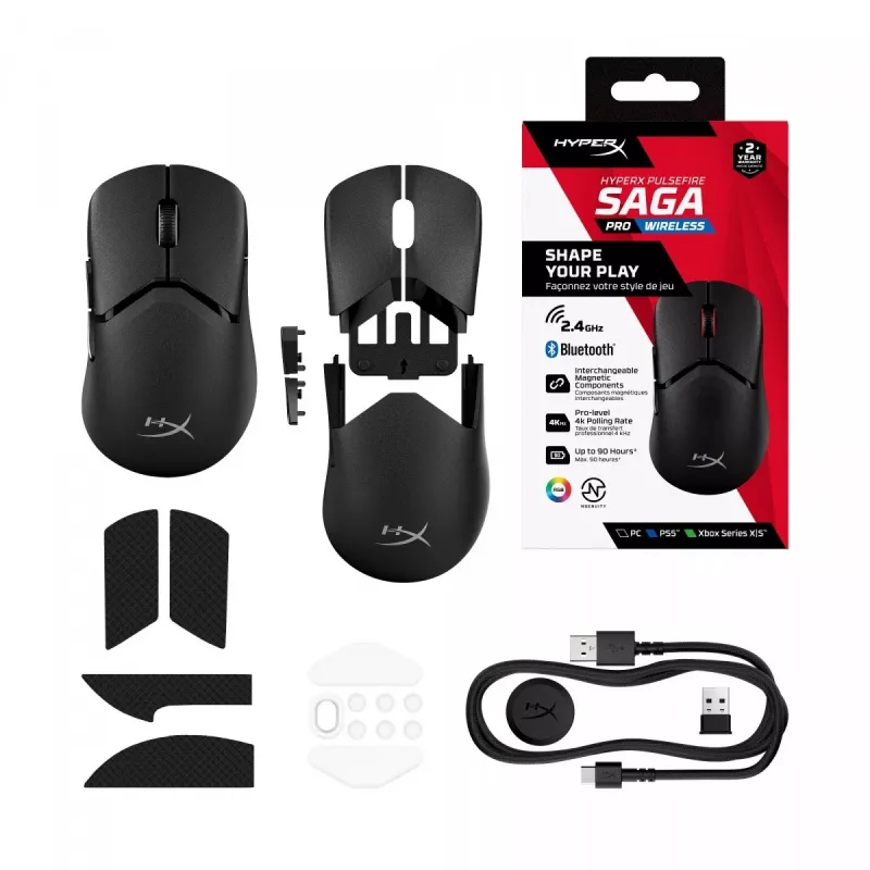 HyperX Pulsefire Saga Pro belaidis žaidimų pelė (juoda)