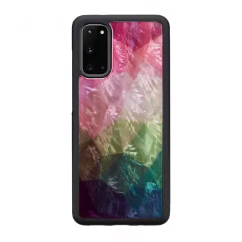 Apsauginis telefono dėklas iKins Samsung Galaxy S20 — vandens gėlių raštas, juodas