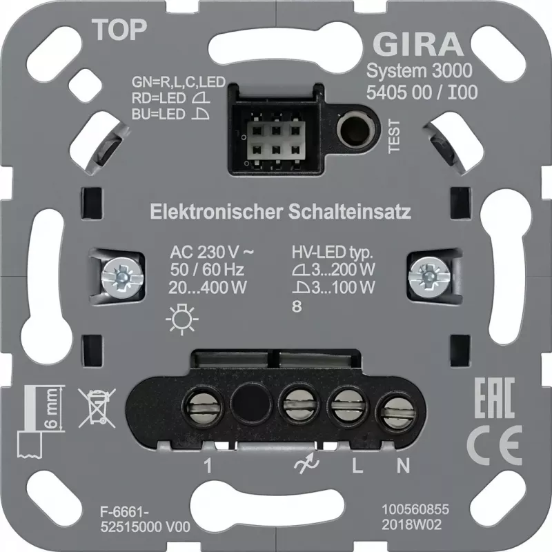 gira S3000 perjungimo įdėklas modulis 540500, skirtas elektros jungiklių sistemoms
