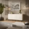 Komoda Cama Meble LUCCA 3D 165x40x80 cm, balta, medžio drožlių plokštės korpusas