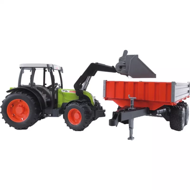 Žaislinis traktorius Bruder Claas Nectis 267 F su apverčiama priekaba