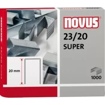 Segtuvų segtukų pakuotė Novus 23/20 SUPER 1000 segtukų 042-0240