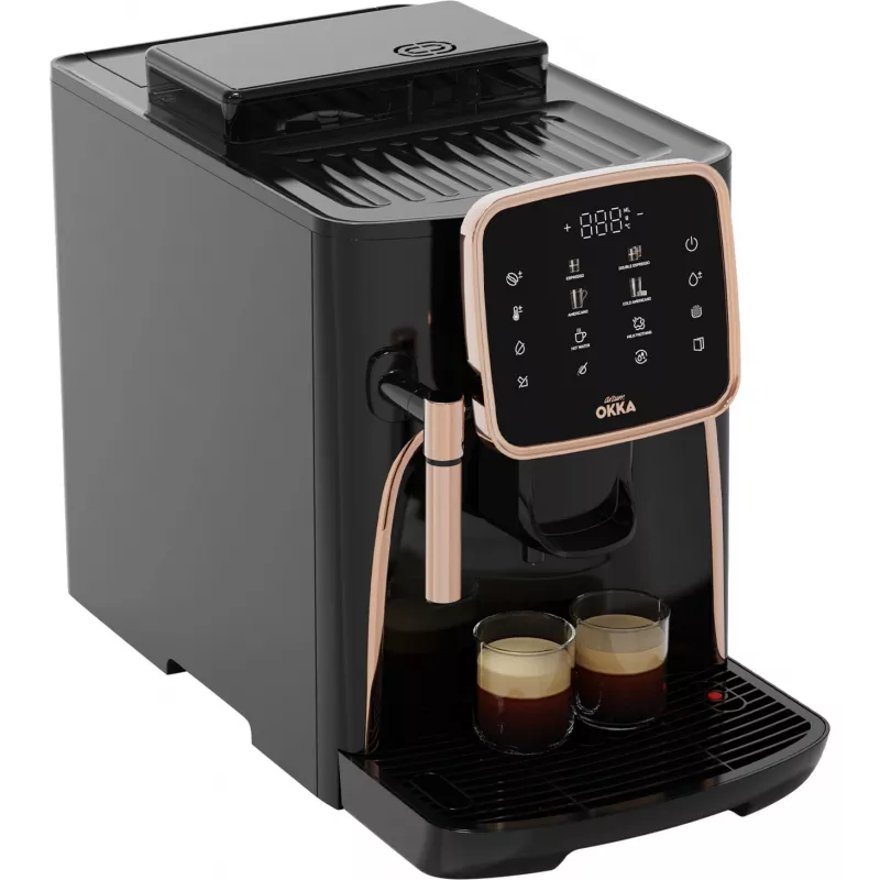 Okka Espresso Pro, visiškai automatinis, juodas/bronzinis, 1450 W