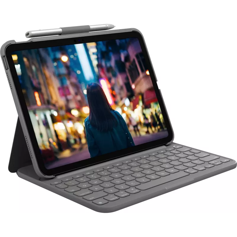 „Logitech 920-011423“ mobiliojo įrenginio klaviatūra, QWERTZ, vokiečių k., „Bluetooth“, pilka