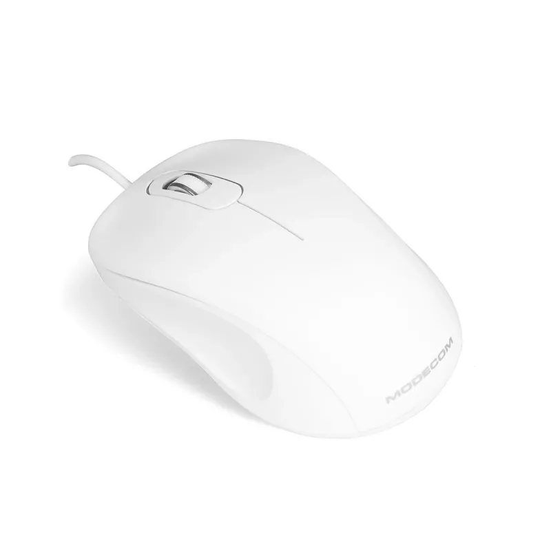 MODECOM M10 M-MC-0M10-200 Pelė (optinė, 1000 DPI, balta spalva) (M-MC-0M10-200)