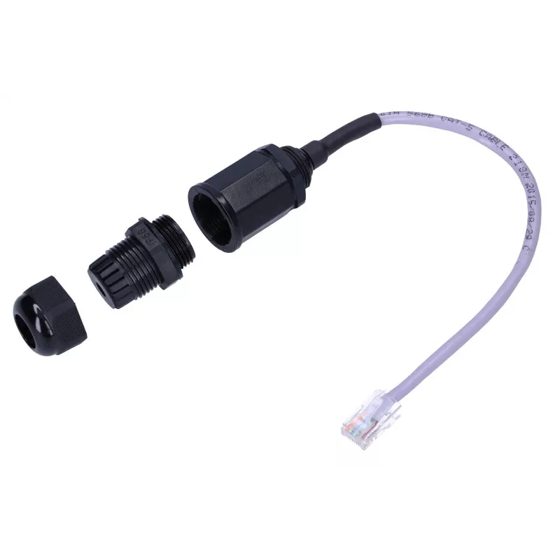 IP67 nepralaidus vandeniui RJ45 lizdas, 150 mm, UTP Cat.5