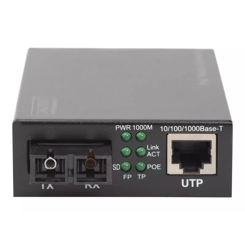 Digitus Gigabit PoE medijos keitiklis, RJ45 / SC, SM, PSE