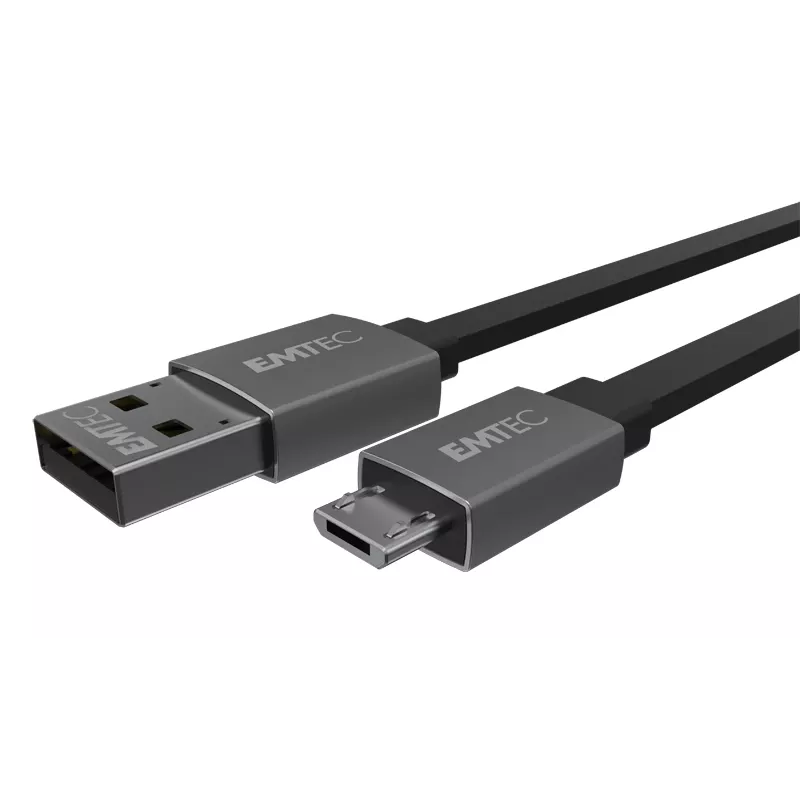USB laidas Emtec T700B 1,2 m USB A Micro-USB B juodas