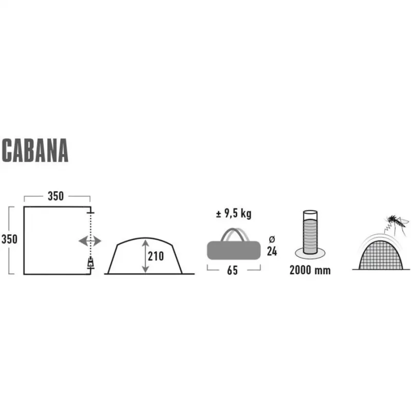 Pavillon Cabana (Pilka/Laimo, 3,5m x 3,5m)