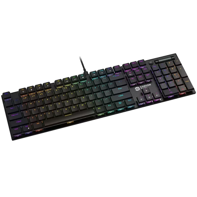 Canyon Cometstrike GK-55 klaviatūra, žaidimams, USB, QWERTY, anglų k., juoda, mechaninė, 104 klavišai