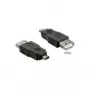 Laido adapteris DeLOCK 65399 mini USB A į USB A, juodas