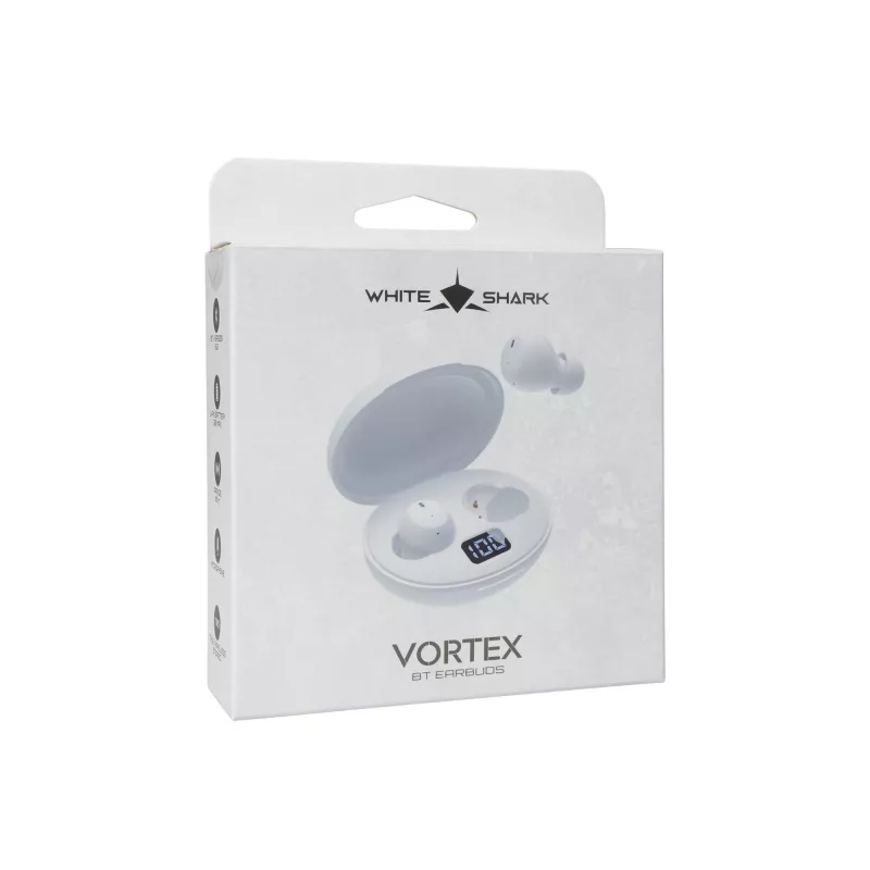 Belaidės ausinės White Shark GEB-TWS-02 Vortex baltos