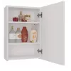 Vonios sieninė spintelė viršutinė e shop POLA 1DL BIEL — 400×220×600 mm, 3 lentynos, balta