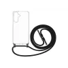 Telefono dėklas FIXED, skirtas Samsung Galaxy A36 5G — Fixed Pure Neck Case TPU, juodas, suderinamas su kaklo dirželiu