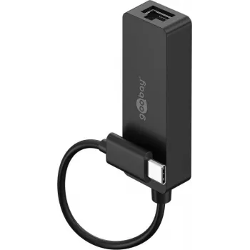 Goobay USB-C–Ethernet adapteris, juodas – skirtas kompiuteriui arba „Apple MacBook“ prijungti prie tinklo (76579)