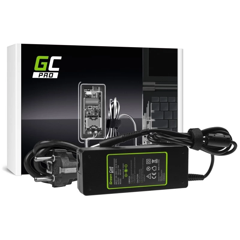 Maitinimo adapteris Green Cell AD15P 90W HP nešiojamiesiems kompiuteriams, 19V 4.74A, kintamosios į nuolatinę srovę, vidaus, 1,2 m laidas, juodas