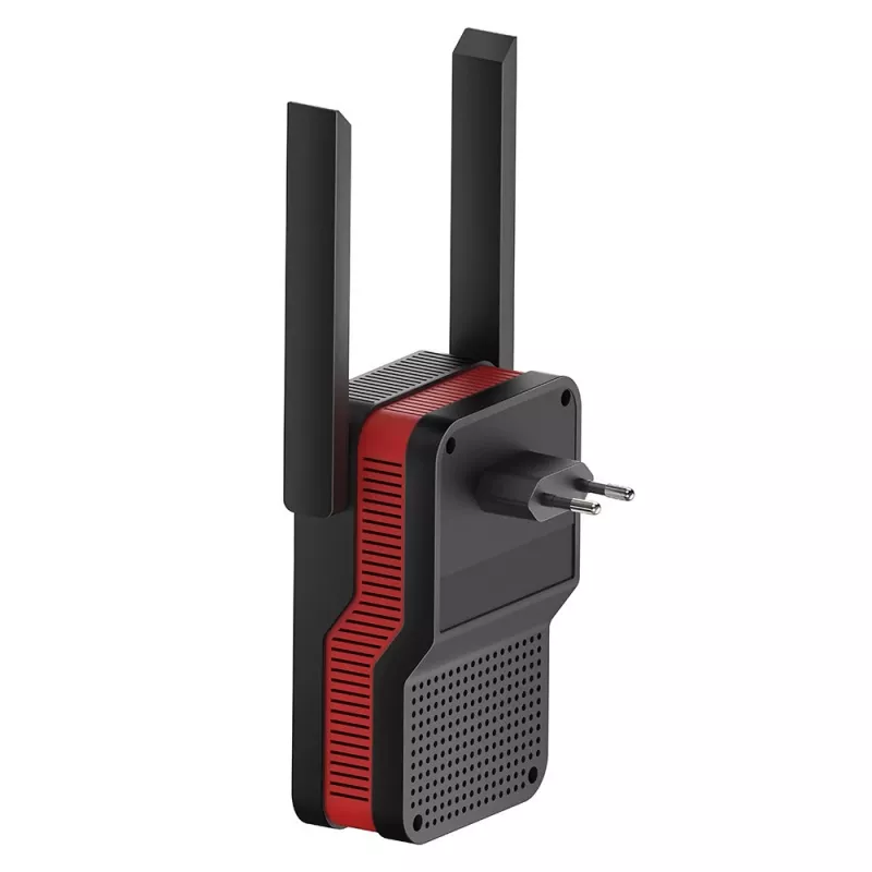 Wi‑Fi signalo stiprintuvas Cudy RE3000 2400–5000 MHz, 802.11ax/ac/n/g/b/a, Ethernet 100 Mbps, išorinė antena, juoda/raudona