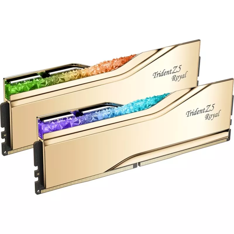 DIMM 32 GB DDR5-6000, atmintis auksinė, F5-6000J2836G16GX2-TR5G, Trident Z5 Royal RGB, INTEL XMP