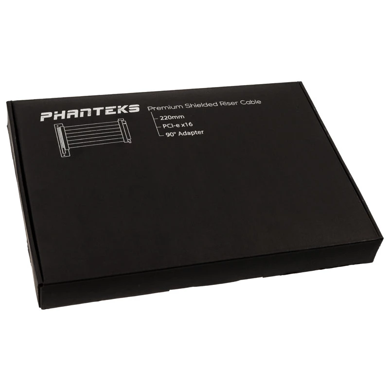 PHANTEKS PCIe x16 Riser Ribbon kabelis, 90 laipsnių, 22 cm - juodas