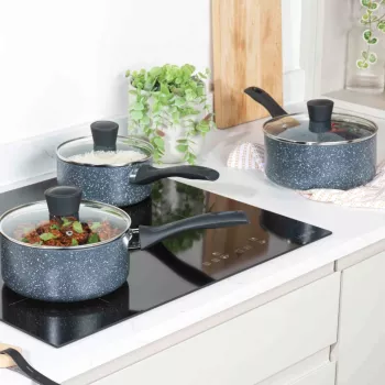 Puodų rinkinys Russell Hobbs Nightfall Stone 3 dalių 16/18/20 cm neprideganti danga