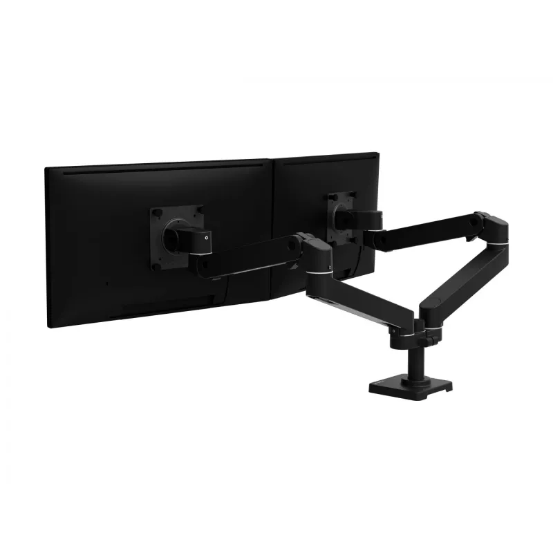 Ergotron LX Pro - Tvirtinimo rinkinys (dviguba ranka) - modulinis - 2 LCD ekranams - greta - aliuminis - juodas - ekrano dydis: iki 68,6 cm (iki 27 colių) (45-686-292)