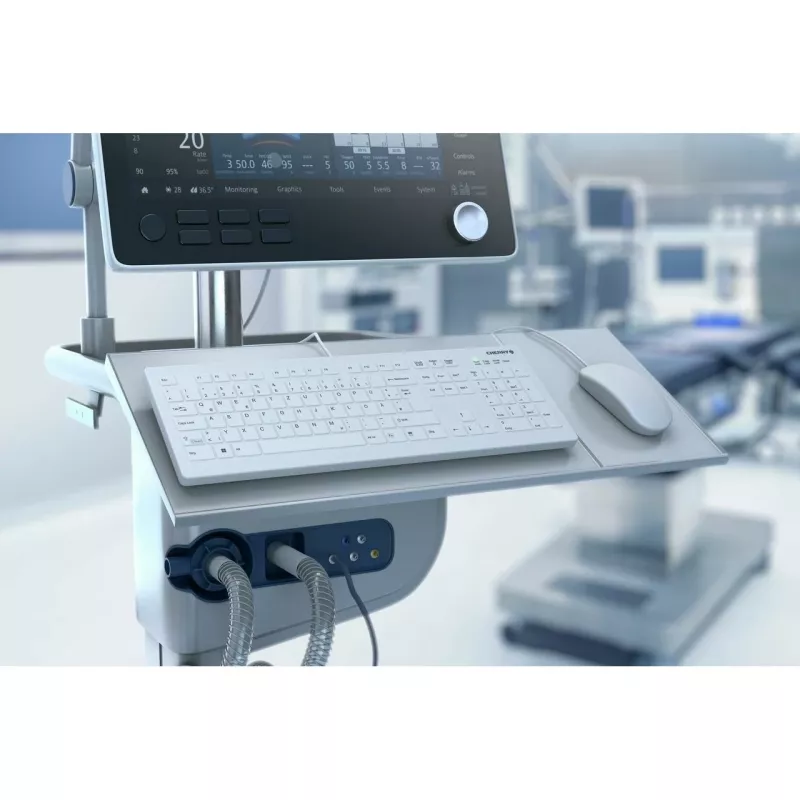 Contour Design Active Key Contour QuickClean medicininė klaviatūra su nuimamu dangteliu, pilno dydžio, laidinė, balta, DE C8112