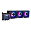 Vandens aušintuvas MSI MAG Coreliquid A15 360 — 3x 120 mm ventiliatoriai, radiatorius 394 x 120 x 27 mm, siurblys 5V, RGB, palaiko LGA 1851