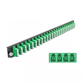 Sujungimo dėžutės priekinis skydelis DeLOCK 19 colių 43370 24 prievadų LC Quad žalias