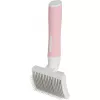 Brush ZOLUX 550004 — kačių šepetys S, plieniniai šereliai, plastikinė rankena, 175 mm, rožinis/baltas