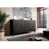 MARMO 3D komoda 150x45x80.5 cm matinis juodas/marble juodas