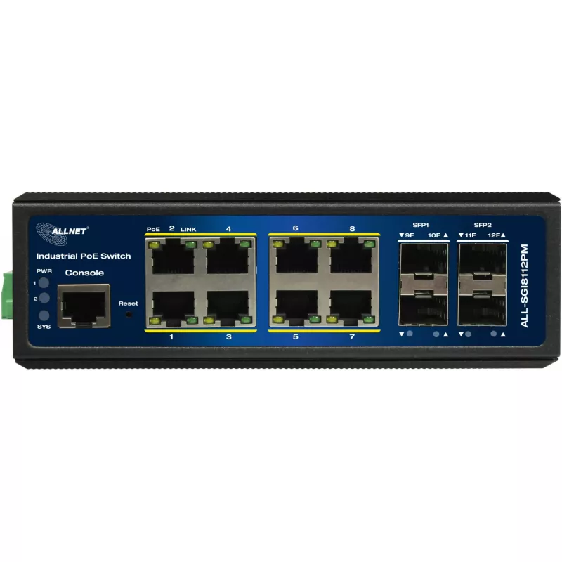 ALLNET pramoninis PoE komutatorius ALL-SGI8112PMJ 8+4 prievadai