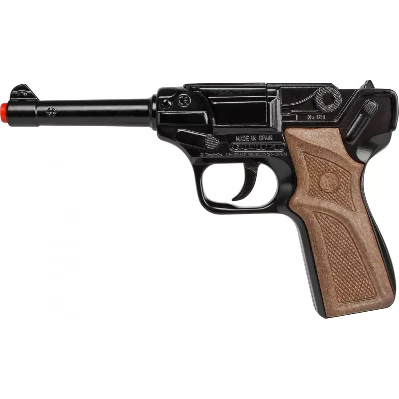 Metalinis žaislinis policijos revolveris Gonher 8 šūvių, metalinė konstrukcija, modelis 258441