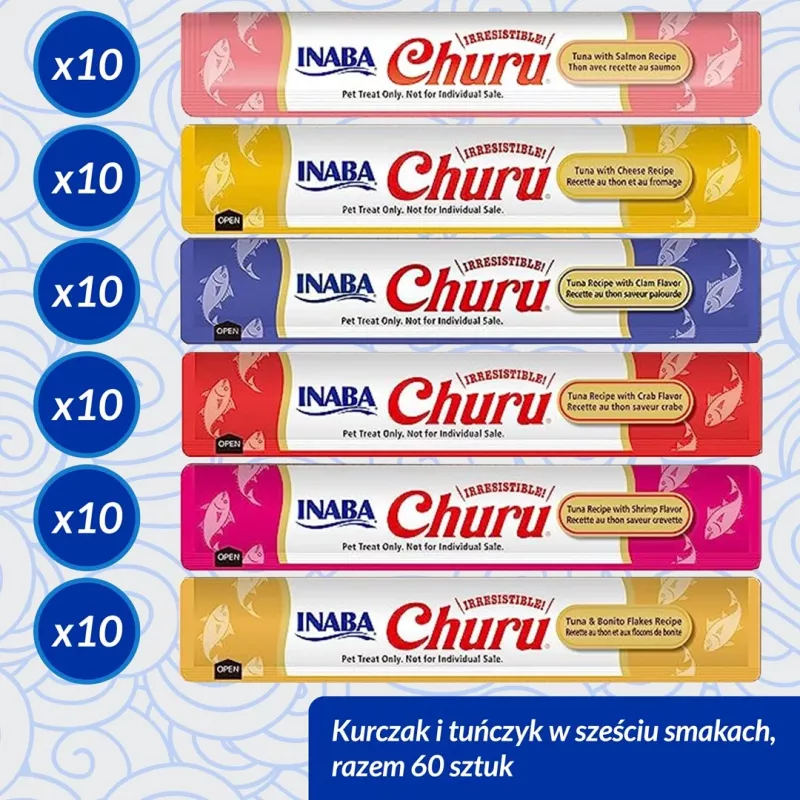 INABA Churu rinkinys Tunas – kačių skanėstai – 60 x 14 g