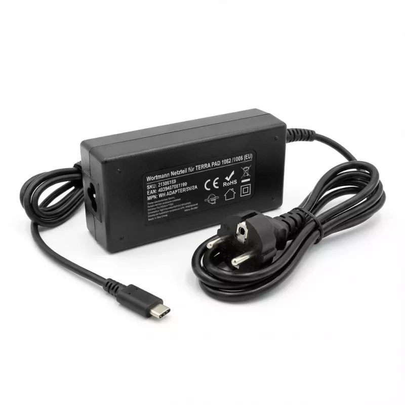 Wartmann maitinimo adapteris TERRA PAD 1062/1006 (EU) USB Type-C WH ADAPTER/5V/2A