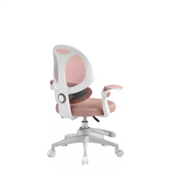 Vaikiška sukamoji kėdė mark adler Junior 4.5 Pink — tinklinis atlošas, putplasčio sėdynė, reguliuojamas aukštis 40–50 cm, porankiai, juosmens atrama, ratukai (atidaryta pakuotė)