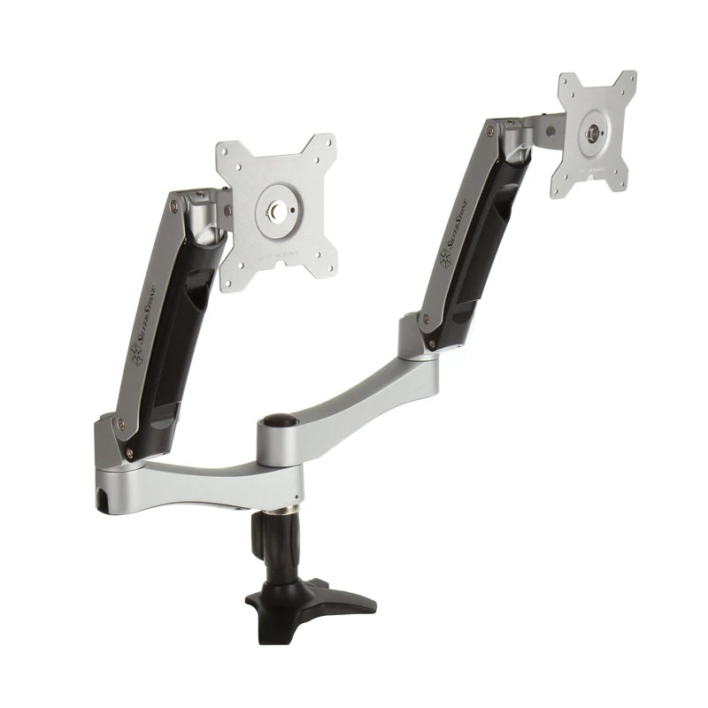 SilverStone SST-ARM22SC Dvigubo monitoriaus laikiklis - sidabrinis