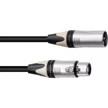 PSSO XLR mikrofono kabelis 3 kontaktų 15 m, juodas, Neutrik jungtys