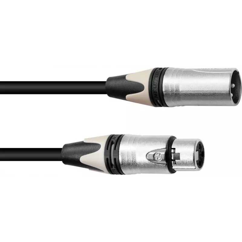 PSSO XLR mikrofono kabelis 3 kontaktų 15 m, juodas, Neutrik jungtys