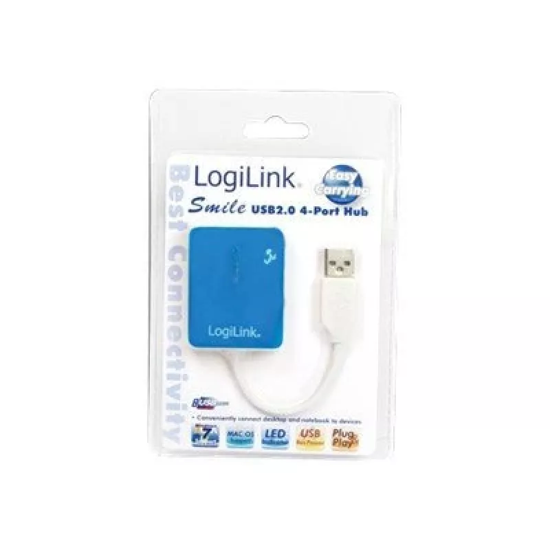 LogiLink USB 2.0 4 prievadų šakotuvas - mėlynas - Windows 98SE/ME/200/XP/Vista/2003/7 (UA0136)