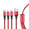 UNITEK C4049RD USB laidas 1,2 m USB A USB C/Micro-USB B/Lightning raudonas